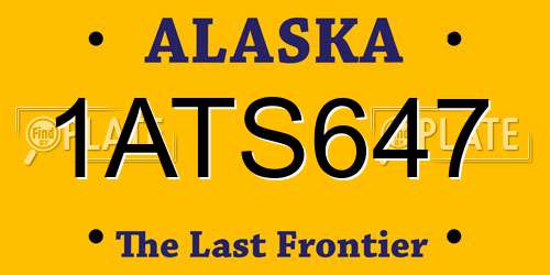 1ATS647 Alaska License Plate