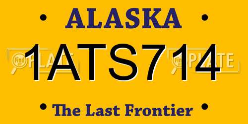 1ATS714 Alaska License Plate