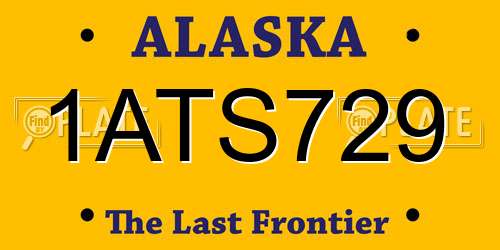 1ATS729 Alaska License Plate