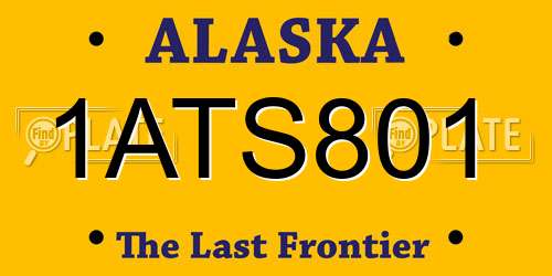 1ATS801 Alaska License Plate