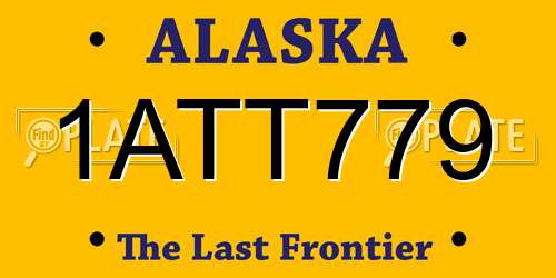 1ATT779 Alaska License Plate