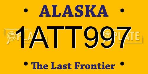 1ATT997 Alaska License Plate