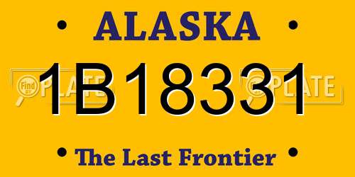 1B18331 Alaska License Plate