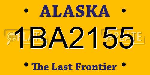 1BA2155 Alaska License Plate