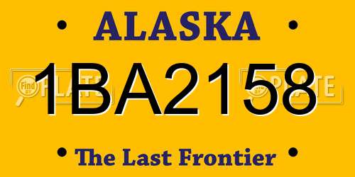 1BA2158 Alaska License Plate