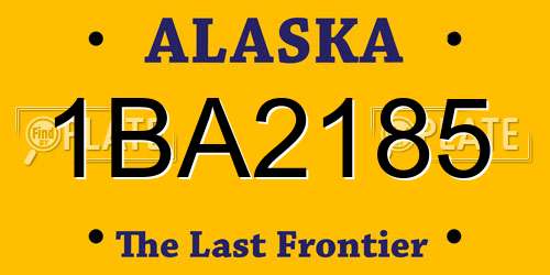 1BA2185 Alaska License Plate