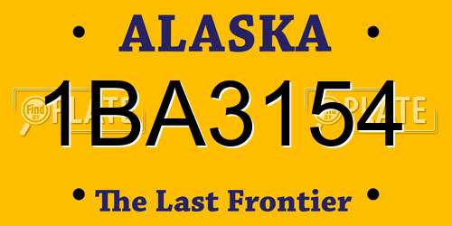 1BA3154 Alaska License Plate