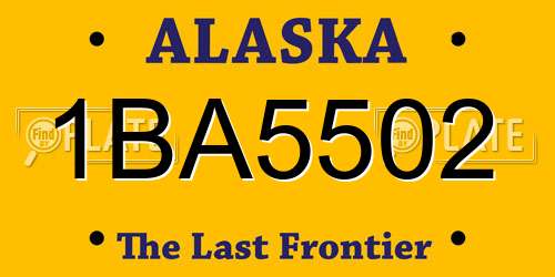 1BA5502 Alaska License Plate