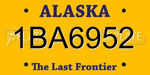 1BA6952 Alaska License Plate