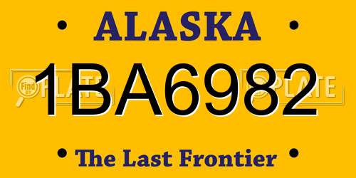 1BA6982 Alaska License Plate