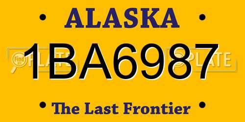 1BA6987 Alaska License Plate