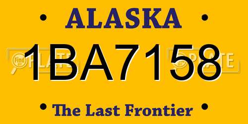 1BA7158 Alaska License Plate