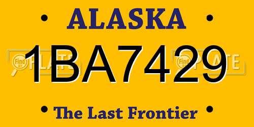 1BA7429 Alaska License Plate