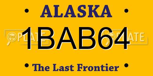 1BAB64 Alaska License Plate