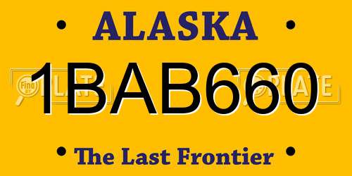 1BAB660 Alaska License Plate