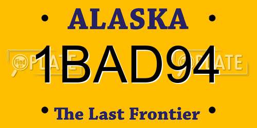 1BAD94 Alaska License Plate