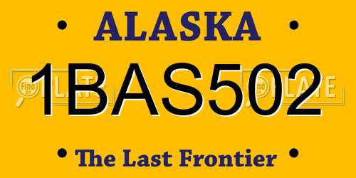1BAS502 Alaska License Plate