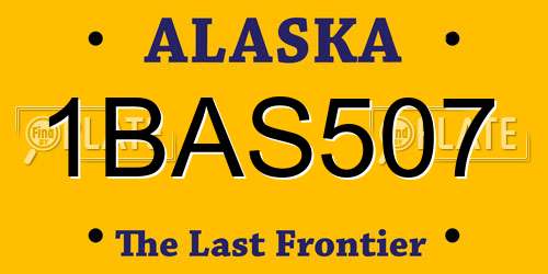 1BAS507 Alaska License Plate