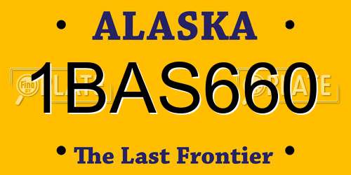1BAS660 Alaska License Plate