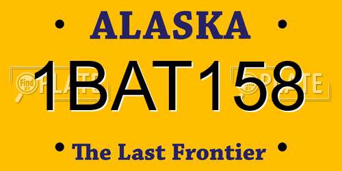 1BAT158 Alaska License Plate