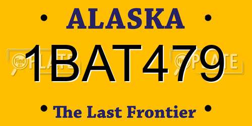 1BAT479 Alaska License Plate