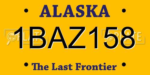 1BAZ158 Alaska License Plate
