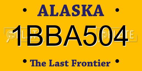 1BBA504 Alaska License Plate