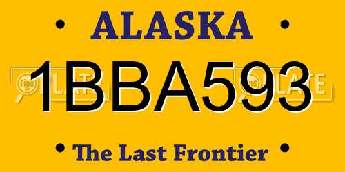 1BBA593 Alaska License Plate
