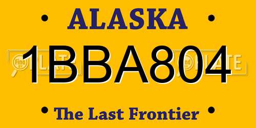 1BBA804 Alaska License Plate