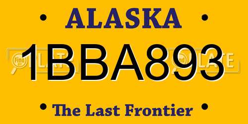 1BBA893 Alaska License Plate