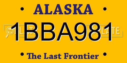 1BBA981 Alaska License Plate