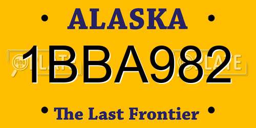 1BBA982 Alaska License Plate
