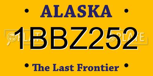 1BBZ252 Alaska License Plate