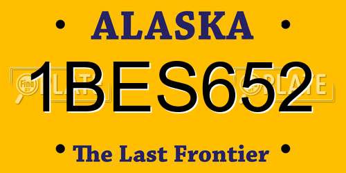 1BES652 Alaska License Plate