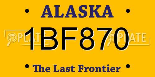 1BF870 Alaska License Plate