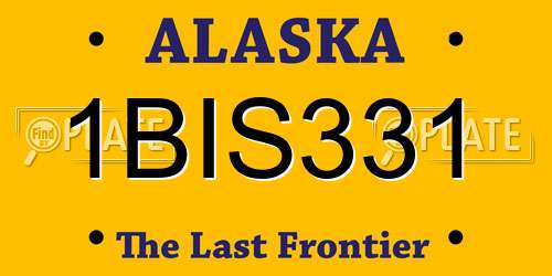 1BIS331 Alaska License Plate