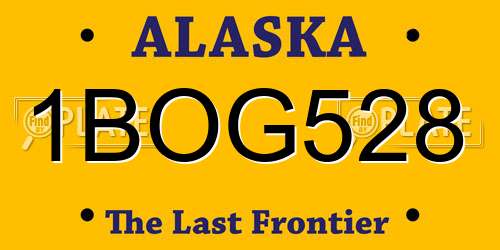 1BOG528 Alaska License Plate