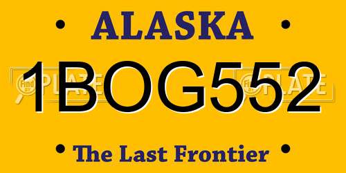 1BOG552 Alaska License Plate
