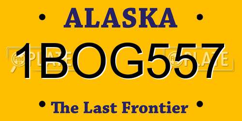 1BOG557 Alaska License Plate