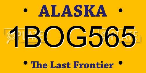 1BOG565 Alaska License Plate