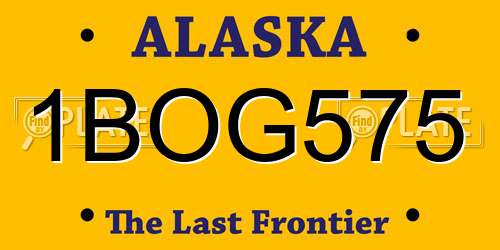 1BOG575 Alaska License Plate