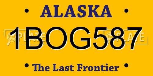 1BOG587 Alaska License Plate