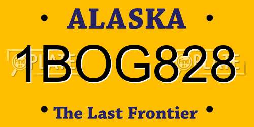 1BOG828 Alaska License Plate
