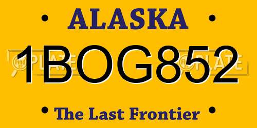 1BOG852 Alaska License Plate