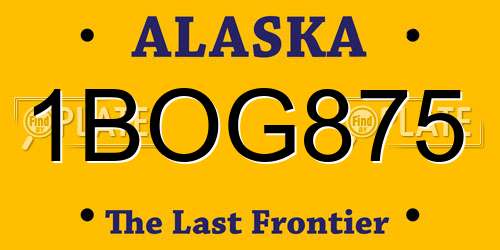 1BOG875 Alaska License Plate