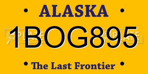 1BOG895 Alaska License Plate