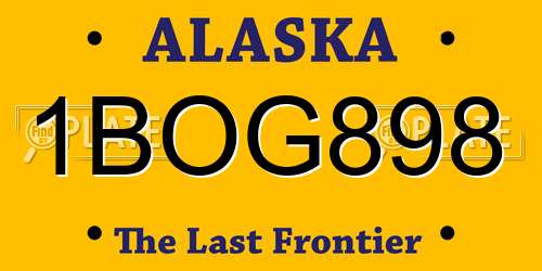1BOG898 Alaska License Plate