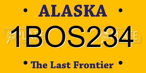 1BOS234 Alaska License Plate