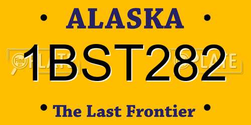 1BST282 Alaska License Plate