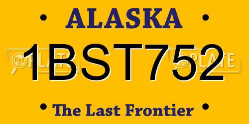 1BST752 Alaska License Plate
